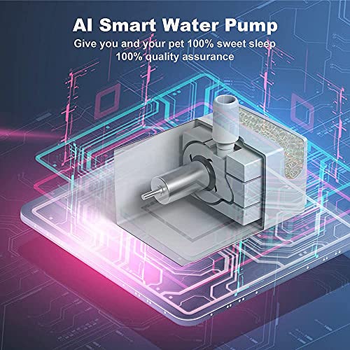 WEGOLIMME Trinkbrunnen für Katze Edelstahl 2,5L Katzenbrunnen Haustier Wasserbrunnen Katzen Wasserspender Hunde Trinkbrunnen mit Nachtlicht und 8 Aktivkohlefilter - obrazek 4