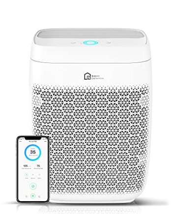 Zigma oczyszczacz powietrza dla palaczy Mieszkanie do 80 m² CADR 330 m³/h Filtr z węglem aktywnym H13 HEPA Dym Sierść zwierząt Zapachy UV-C Ekskluzywna aplikacja Aerio-300