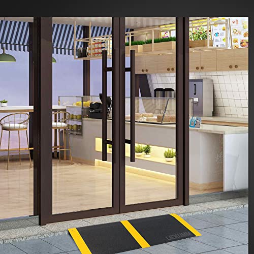 LIEKUMM Rampa progowa 30 x 80 cm, obciążenie do 300 kg, rampa dla wózków inwalidzkich z aluminium, przenośna, antypoślizgowa powierzchnia, nadaje się do drzwi, przejść, bram garażowych - obrazek 2