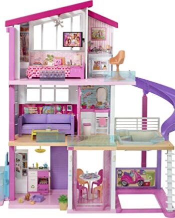 Barbie, Dreamhouse Idealny Domek Dla Lalek Z Nową Windą (Na Wózek Inwalidzki), Basenem I Zjeżdżalnią GNH53