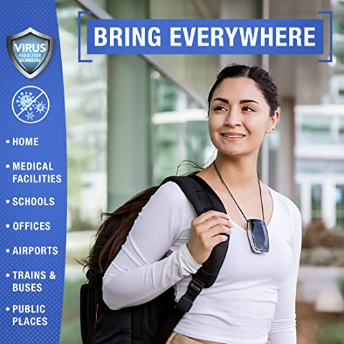 AirTamer A320 osobisty oczyszczacz powietrza sprawdzona wydajność testowany na wirusy i zanieczyszczenia czarny ze skórzanym etui podróżnym - obrazek 7