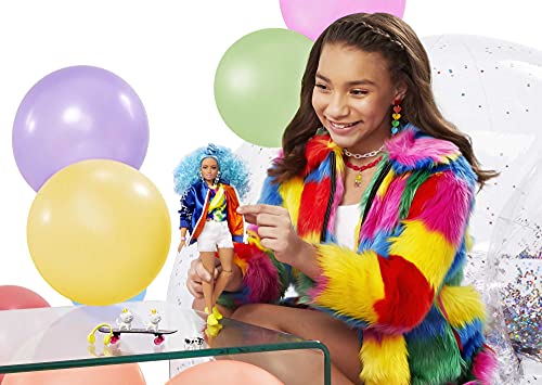 Mattel - Barbie Extra Doll, Blue Curly Hair - obrazek 8