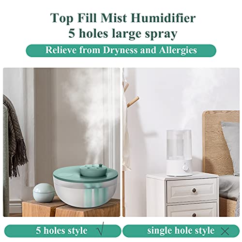 Canareen Nawilżacz - 22dB super cichy | nawilżacz ultradźwiękowy o pojemności 1 2 litra z automatycznym bezwodnym wyłączaniem | mały nawilżacz do pokój dziecięcy sypialnia biuro podróż rośliny - obrazek 7