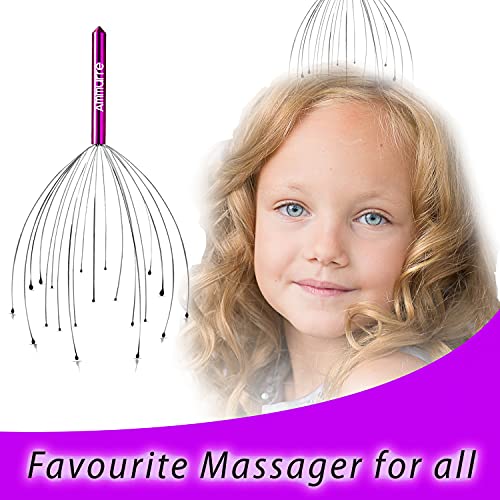 Ammurre- Kopfmassagegerät spinne mit 20 Massagefingern- Kopfhautmassagegeräte, kopfmassagespinne, massagegerät für Tiefenentspannung, Stressabbau - obrazek 4