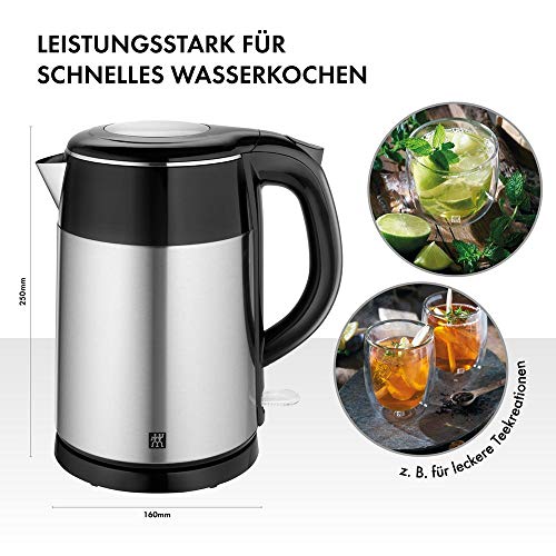 ZWILLING 1002478 Wasserkocher, 1,2 Liter, 1.550-1.850 Watt, Edelstahl/Kunststoff, silber/schwarz - obrazek 7