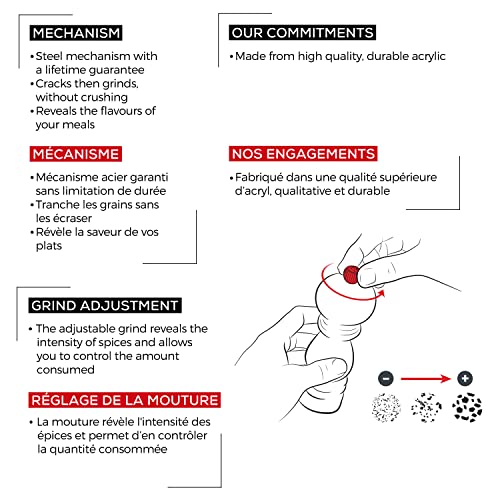 Peugeot 900812/SME Nancy Salzmühle Acryl, 5,3 x 5,3 x 12 cm, transparent - obrazek 5