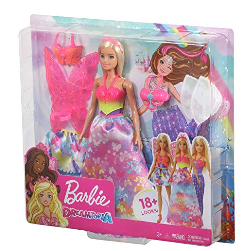 Barbie, Dreamtopia Baśniowe Przebieranki Zestaw Prezentowy Z Lalką I 3 Strojami GJK40 - obrazek 2