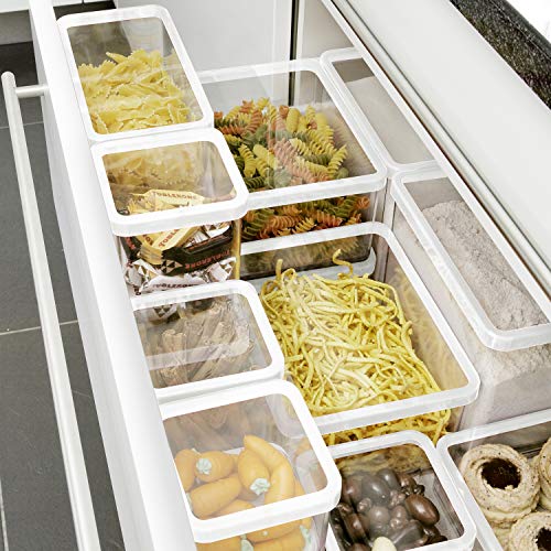 Rotho Loft rechteckige Vorratsdose 3,2l mit Deckel und Dichtung, Kunststoff (SAN) BPA-frei, transparent/weiss, 3,2l (20,0 x 10,0 x 21,4 cm) - obrazek 6