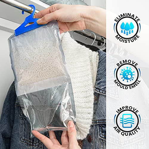 Zestaw 6 wiszących toreb na osuszacz do garderoby 250 g każdy zatrzymuje wilgoć pleśń i kondensację. Do użytku w szafie domu kuchni garażu sypialni przyczepie kempingowej biurze - obrazek 7
