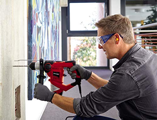 Einhell 4258253 Bohrhammer TC-RH 900 Kit (900 W, 4100 min.-1 Schlagzahl, 3 J Schlagstärke, Hammerbohren, Bohren und Meißeln mit Meißelfixierung, inkl. 12-teiligem Bohrer- & Meißelset, Koffer) - obrazek 13