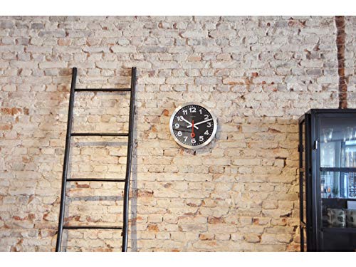 NeXtime Station Wanduhren, Metall und Kunststoff, Schwarz, Ø 35 cm - obrazek 5