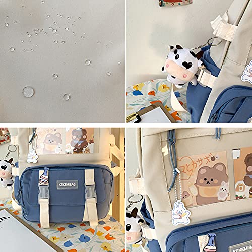 Plecak z motywem Kawai,i z zawieszką z Kawaii i akcesoriami, urocza torba dla uczniów na książki, piękny plecak podróżny, Harajuku, torba szkolna dla nastolatków, 43 x 30 x 13 cm - obrazek 3