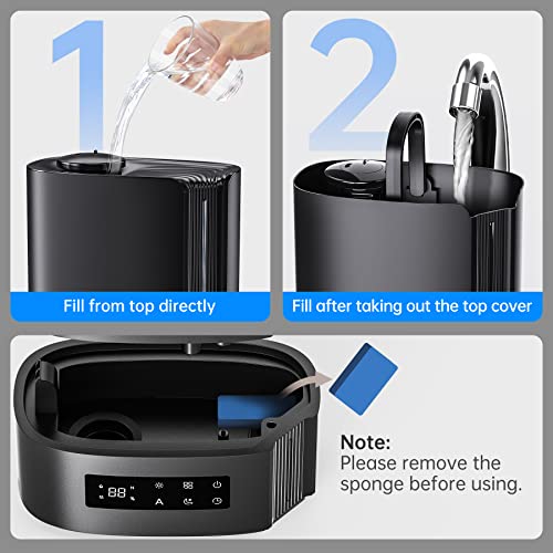 CONOPU Nawilżacz powietrza 6 l ultradźwiękowy nawilżacz powietrza o stałej temperaturze do użytku domowego z trzema trybami cichy nawilżacz powietrza z wieloma trybami wilgotności i funkcją czasu - obrazek 5