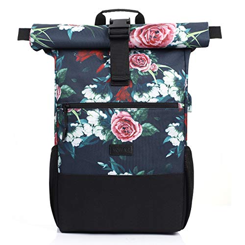 Plecak Rolltop Women, plecak na laptopa do laptopa 17,3 cala, plecak s