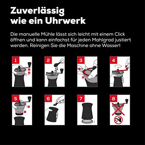 Peugeot Kaffeemühle Kronos 19 cm Schokolade I Hochwertige Kaffeemühle manuell aus robustem Edelstahl & Kunststoff I Kaffeezubehör I Hergestellt in Frankreich - obrazek 4