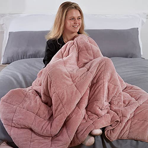 Brentfords Koc obciążeniowy dla dzieci, terapia snu, lęk, super miękki, różowy, 125 x 150 cm - 4 kg - obrazek 6