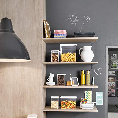 Rotho Loft rechteckige Vorratsdose 3,2l mit Deckel und Dichtung, Kunststoff (SAN) BPA-frei, transparent/weiss, 3,2l (20,0 x 10,0 x 21,4 cm) - obrazek 4