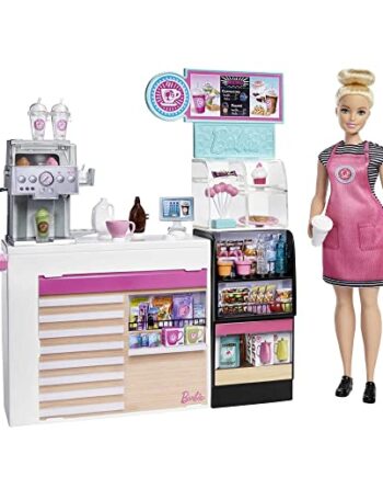Barbie Kawiarenka Zestaw do zabawy + Lalka (30 cm) blondynka i ponad 2