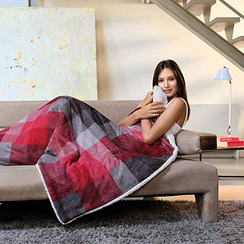 Imetec Adapto Velvet Tartan Heizdecke, 160 x 120 cm, aus samtig weichem Gewebe, mit Adapto-Technologie und Sicherheitssystem, heizt schnell auf, 6 Temperaturen, waschbar in der Waschmaschine - obrazek 4
