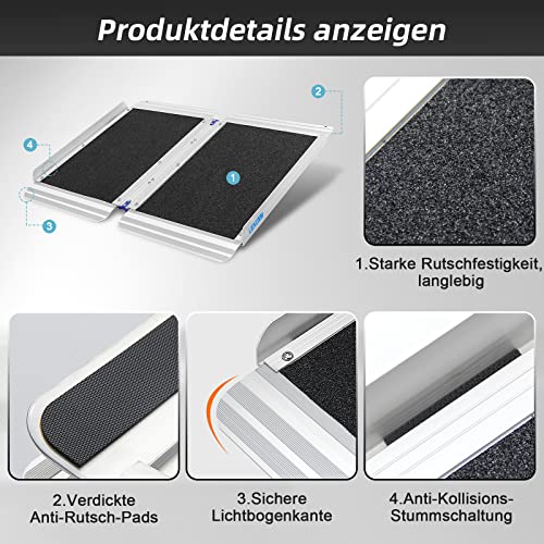 LIEKUMM Rampa progowa o pojemności 121,5 cm x 77 cm, pojemność 300 kg, - obrazek 5