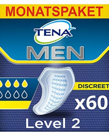 TENA Męskie chłonne ochraniacze na nietrzymanie moczu, poziom 2, 60 po