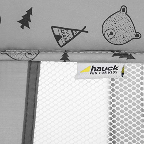 Hauck Sleep N Play SQ, lekki 3-częściowy, kwadratowy kojec dla niemowlaka, łóżeczko turystyczne ze składanym dnem i torbą, powierzchnia leżąca 90 x 90 cm, składane i przenośne - obrazek 6