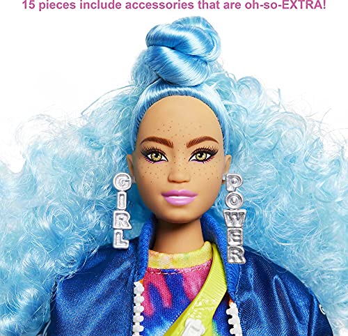 Mattel - Barbie Extra Doll, Blue Curly Hair - obrazek 7