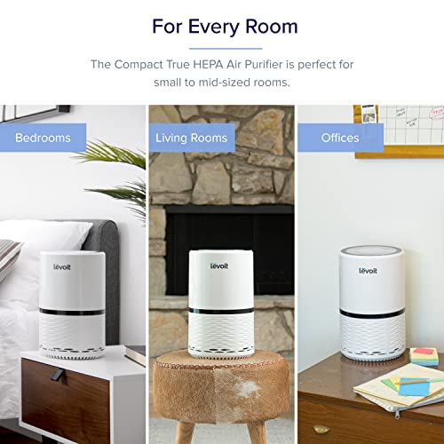 Levoit H13 True HEPA Fil Oczyszczacz Powietrza dla Alergików z Filtrem H13 HEPA i Filtrem z Węglem Aktywnym 28 W Biały/Czarny 21 59 cm x 21 59 cm x 36 83 cm - obrazek 2
