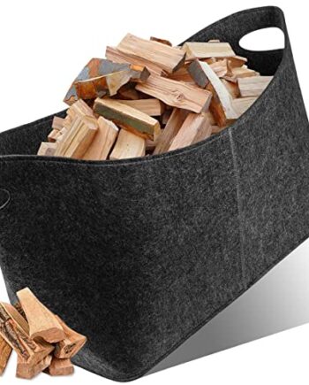 Saijer Holzkorb Filzkorb Filzkorb Kaminholzkorb Filz Allzweckkorb Filztasche Zeitungsständer Holzkorb Faltbar Filz Aufbewahrungskorb Brennholzkorb Holz für Kaminholz Holz Zeitungen Kleidung