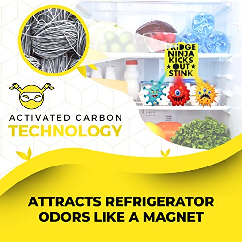 Odświeżacze do lodówki (2 sztuki) – kompaktowy rozmiar bambusowy węgiel do lodówki i odświeżacz powietrza wielokrotnego użytku oczyszczacz powietrza z węglem aktywnym – również do toreb na lunch i lodówek - obrazek 5