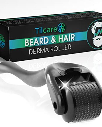 Dermaroller pour la croissance de la barbe et des cheveux de Tilcare – Derma roller stérile en titane de 0,25 mm pour les hommes - Outil à micro-aiguilles pour les follicules dormants