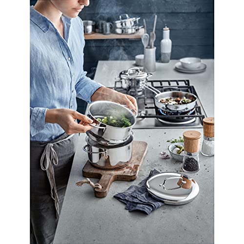 WMF Gemüsedämpfer Ø 16 cm ca. 1,5l Mini stapelbar Cromargan Edelstahl rostfrei poliert induktionsgeeignet spülmaschinengeeignet - obrazek 5