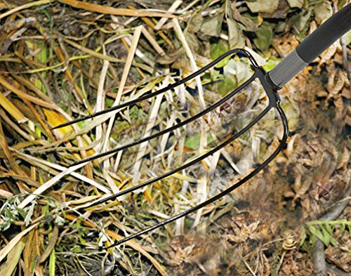 Fiskars Widły do kompostu, Z 4 zębami, Długość: 137 cm, Wysokiej jakości zęby ze stali borowej, Szaro-czarne, Ergonomiczne, 1001695 - obrazek 4