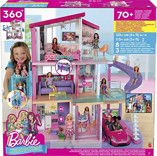 Barbie, Dreamhouse Idealny Domek Dla Lalek Z Nową Windą (Na Wózek Inwalidzki), Basenem I Zjeżdżalnią GNH53 - obrazek 5