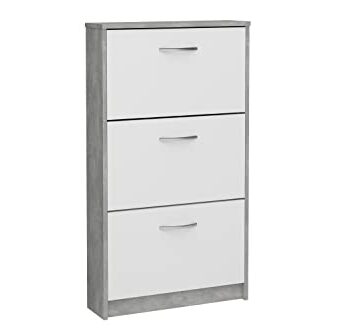 FMD Möbel 411-003 Step 3 szafka uchylna, drewno, beton / biały, 58,5 x 17 x 104,5 cm