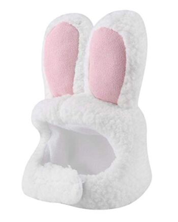 Profesjonalny kapelusz z uszami królika peruka dla kota śliczny kostiu