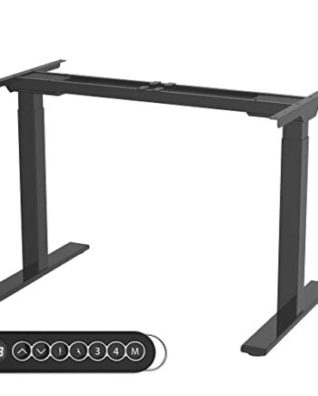 Stojąca rama biurka ALLDREI, rama biurka z dwoma silnikami i regulacją wysokości, Elektrycznie regulowane biurko do 120 cm, 100KG - Miejsce do pracy na stojąco (Czarne)