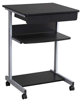 Yaheetech biurko pod komputer, biurko, szuflada, z 4 kółkami, ok. 56 x 51 x 79 cm, czarny