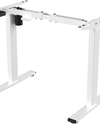 FLEXISPOT EG1 Basic Sit-Stand Biurko z elektryczną regulacją wysokości, stalowa rama poziomu 2 z mocnym przyciskiem silnika, góra i dół, białe