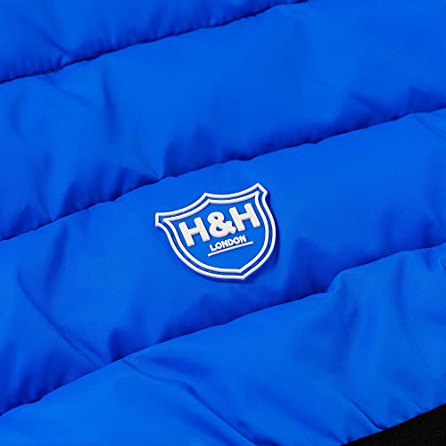 HUGO & HUDSON Kurtka puchowa dla psa, odzież i akcesoria dla psów, odwracalny, wodoodporny płaszcz dla psa z otworem na kołnierz, niebieski i granatowy - XS25 - obrazek 5