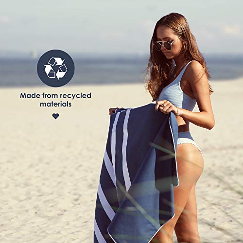 SummerSand Ręcznik plażowy XL z mikrofibry – bez piasku, kompaktowy i szybkoschnący – idealny jako ręcznik plażowy, ręcznik kąpielowy, podróżny i do sauny – ręcznik kąpielowy z mikrofibry, duży 160 x 80 cm, niebieski - obrazek 5