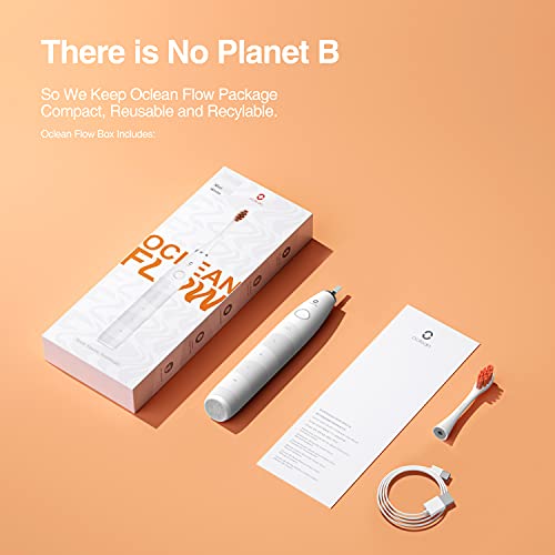 Oclean Flow, Sonic, elektryczna szczoteczka do zębów, 5 trybów z rozjaśnieniem, czas pracy baterii 180 dni, 2-minutowy timer i przypomnienie o 30s, wodoszczelność zgodnie z IPX7 – biała - obrazek 2