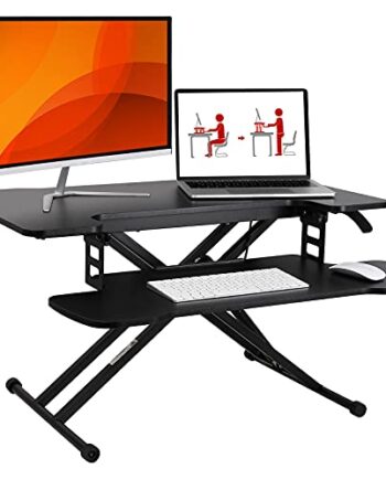 SANODESK biurko stojące, pulpit stojący, regulowana wysokość, 78 x 48 cm, podstawa na dwa monitory, biurko komputerowe (M18M)