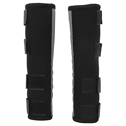 Szelki przednie nogi dla psa, łapa psów, opaski kompresyjne dla zwierząt domowych, ochraniacz na łokieć psa, z odblaskowymi paskami, pomoc w urazach więzadła, skręcenia i utratę stabilności spowodowaną zapaleniem stawów, czarna S - obrazek 3