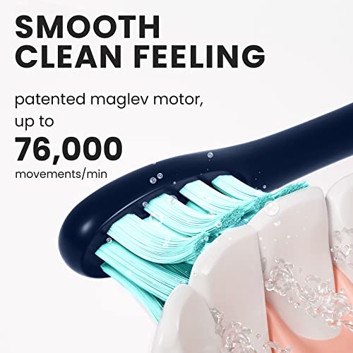 Oclean Flow Sonic Elektryczna szczoteczka do zębów, 5 trybów z wybielaniem, 180 dni pracy baterii, 2 minuty timera i przypomnienie 30s, IPX7, niebieska - obrazek 3