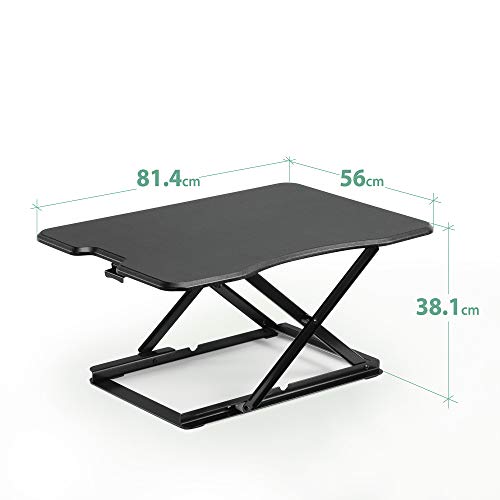 ZINUS Tina biurko stojące o długości 81 cm z regulowaną wysokością | biurko | konwerter biurkowy | bez konieczności montażu - obrazek 7