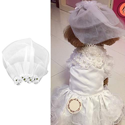 Pies ślub welon zwierzę domowe kot ślub welon ślubny kwiat nakrycie głowy pies panna młoda kostium kokarda do włosów akcesoria do włosów dla małych średnich dużych psów (S) - obrazek 7