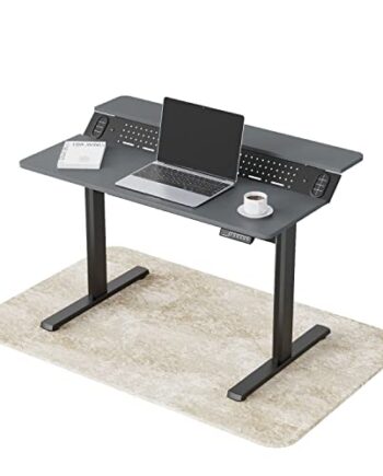 LÖWENBISS MAX1 Solo biurko z elektryczną regulacją wysokości z funkcją pamięci oraz regulowaną ochroną przed kolizją, obciążalny pulpit stojący z regulacją wysokości z funkcją Soft Start/Stop 80 kg stabilny (czarny)