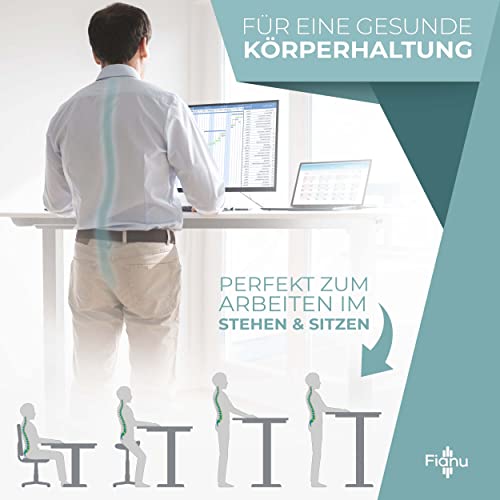 Fianu® Stelaż biurka z elektryczną regulacją wysokości, sprawdzony przez TÜV GS, na biurko stojące, 2 silniki z ochroną antykolizyjną, 4 miejsca do przechowywania do 100 kg nośności (szary) - obrazek 6