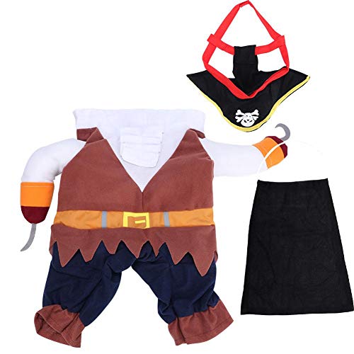 Zwierzę domowe kostium piracki zwierzę domowe Halloween Boże Narodzenie cosplay sukienka zabawny pies kot cosplay rekwizyt przebranie impreza odzież na Halloween Boże Narodzenie weekendowe imprezy urodziny (S) - obrazek 5